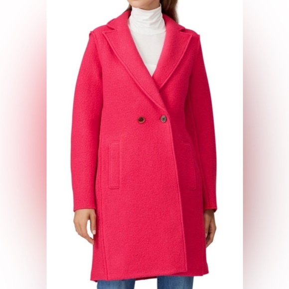 J.Crew Daphne Italian Boiled Wool Topcoat in Pink Bright Rose - Size 8 - Picture 2 of 10